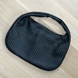 Never Used Italian Black Leather Hobo Bag